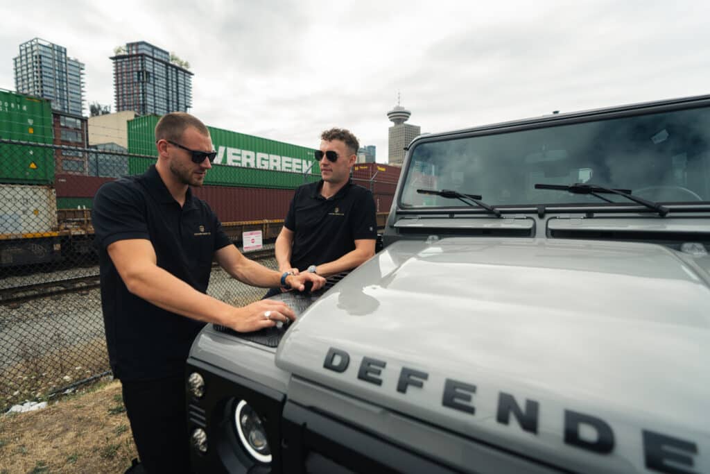 james burke, guy gregory, gregory-burke defenders, helen siwak, portfolioyvr, ecoluxury, range rover, vancouver, bc